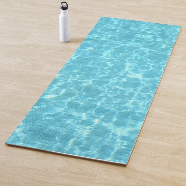 Trendy Swimming Pool Water Sea Aqua Template Blue Yoga Mat (In Situ)