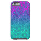 Trendy Swirly Wavy Teal and Bright PInk Abstract