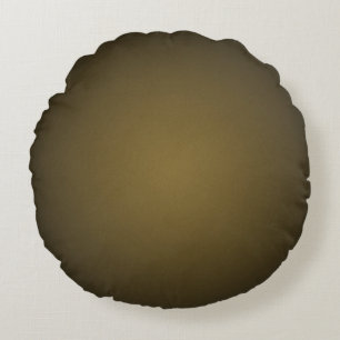 Trendy Tan and Black Grainy Vignette Round Pillow