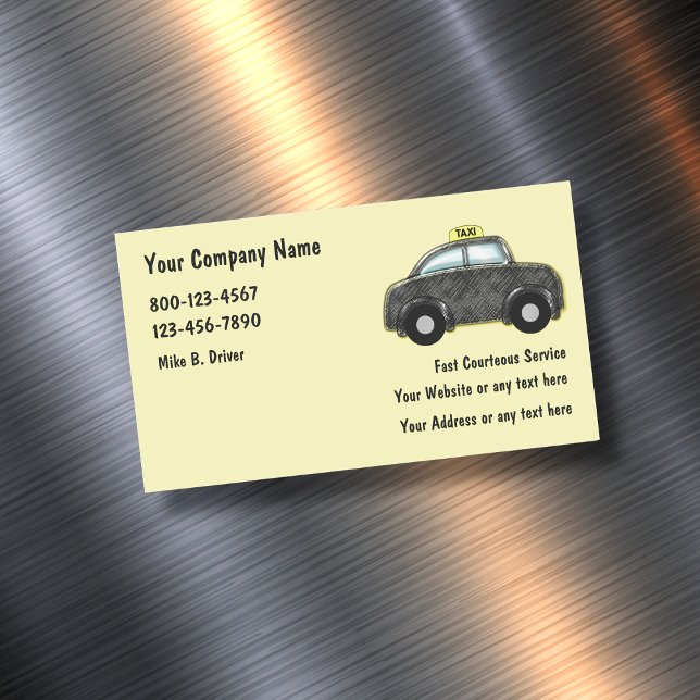 Trendy Taxi Ride Hailing Service Business Card Magnet (Creator Uploaded)