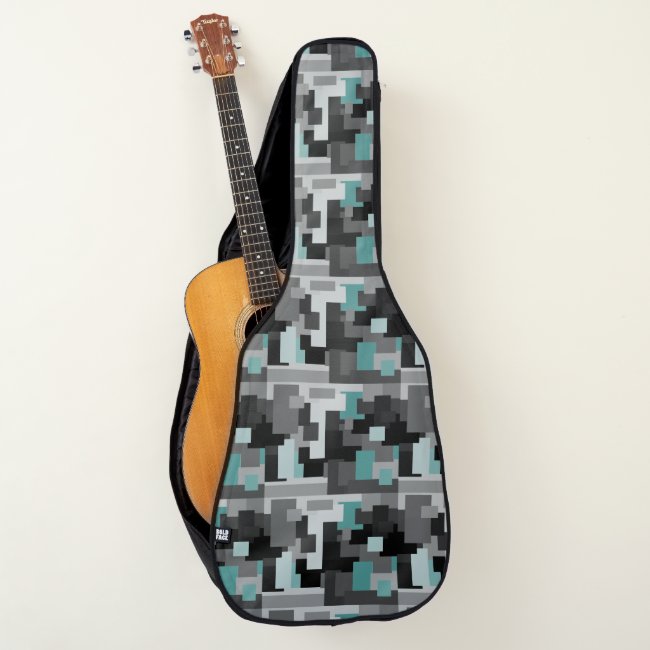 Trendy Teal, Black and Gray Digital Camouflage