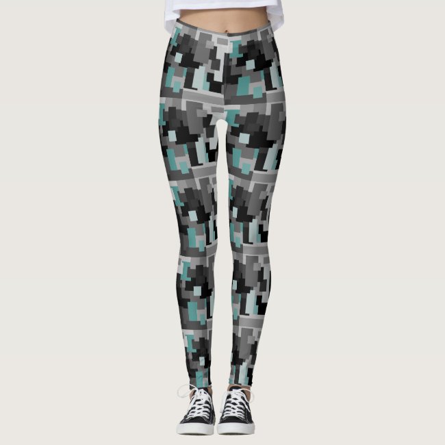 Trendy Teal, Black and Gray Digital Camouflage