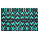 Trendy Teal &amp; Black Op Art Geometric Pattern Fabric