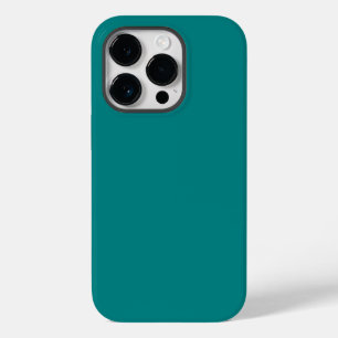 Trendy Teal Blue Green Solid Color, iPhone Case