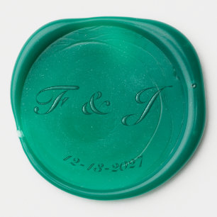 Trendy Teal Blue-Green  Wax Seal Sticker