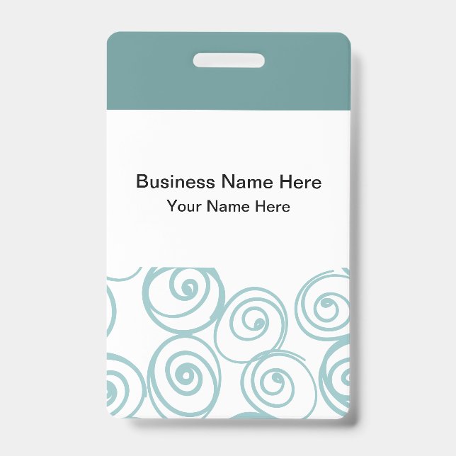 Trendy Teal Budget Name Badges (Front)