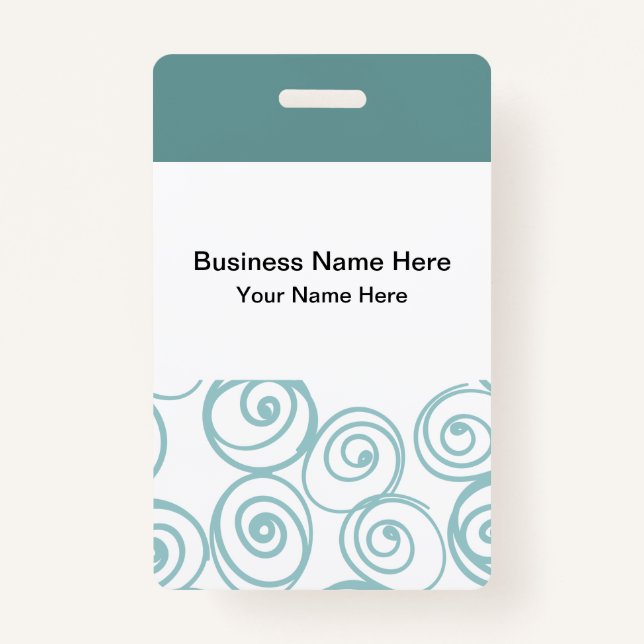 Trendy Teal Budget Name Badges (Front)