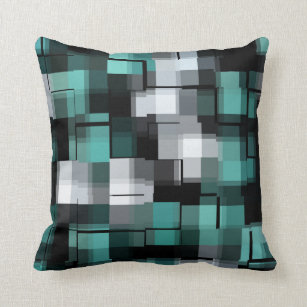 teal plaid pillows