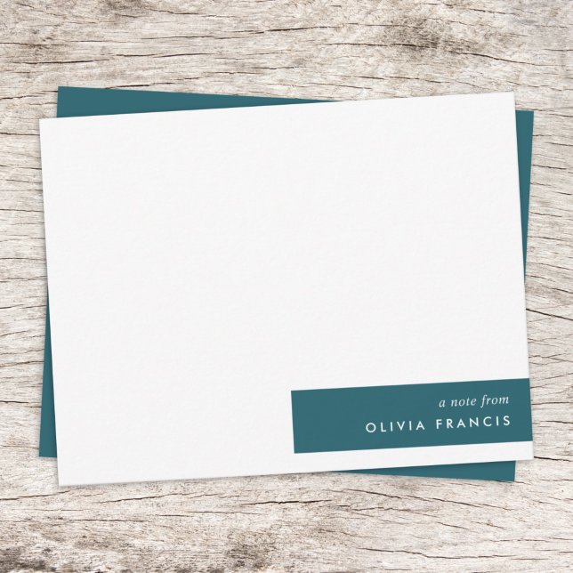 Trendy Teal Modern Minimalist Stylish Note Card (Creator Uploaded)