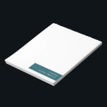 Trendy Teal Modern Minimalist Stylish Notepad<br><div class="desc">A stylish minimalist personalized notepad design with modern typography which can easily be personalised with your own name. The design features a stylish horizontal banner in teal blue green.</div>