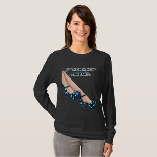 Trendy Teal Polka Dot High Heels Boss Babe Quote T-Shirt