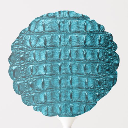 trendy teal turquoise aqua blue alligator print balloon