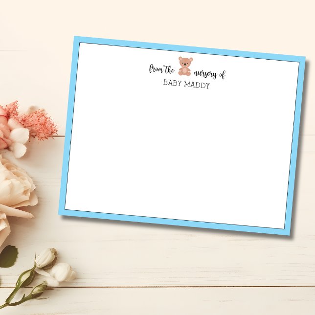 Trendy Teddy Bear Nursery Stationery Note Card (Creator Uploaded)
