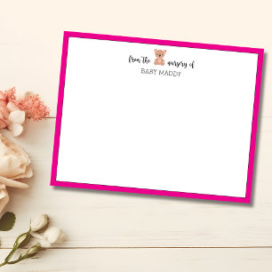 Trendy Teddy Bear Nursery Stationery Note Card