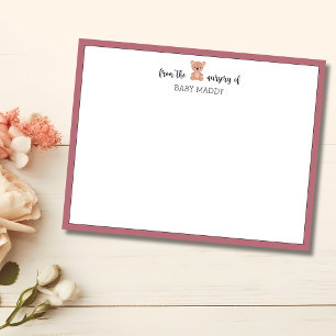 Trendy Teddy Bear Nursery Stationery Note Card