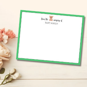 Trendy Teddy Bear  Nursery Stationery Note Card