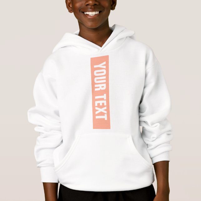Trendy Template Add Name Text Picture Kids Boys Hoodie (Front)