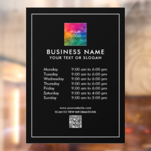 Trendy Template Business Logo QR Code Custom Window Cling