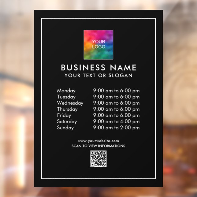 Trendy Template Business Logo QR Code Custom Window Cling (Sheet 2)