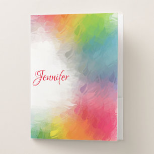 Trendy Template Custom Colorful Modern Elegant Pocket Folder