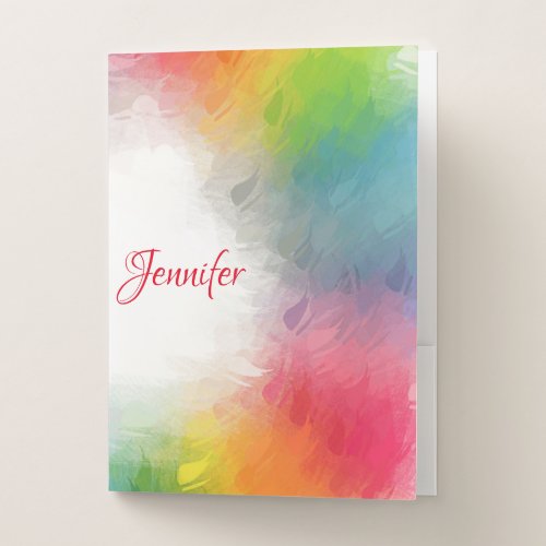 Trendy Template Custom Colorful Modern Elegant Pocket Folder