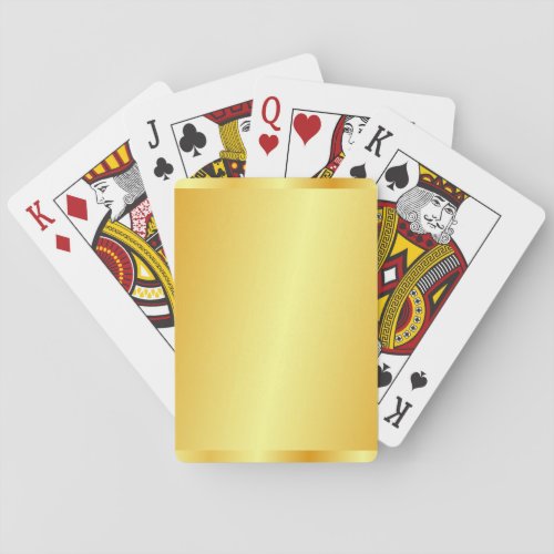 Trendy Template Custom Faux Gold Metallic Look Poker Cards