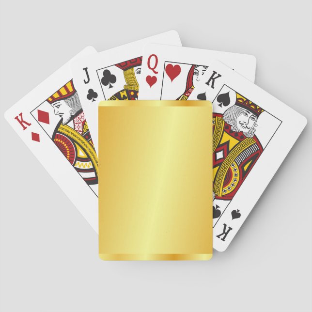 Trendy Template Custom Faux Gold Metallic Look Poker Cards (Back)