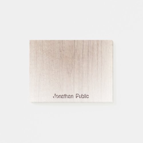 Trendy Template Elegant Distressed Text Wood Look Post_it Notes