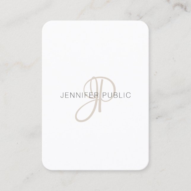 Trendy Template Elegant Modern Monogrammed Business Card (Front)