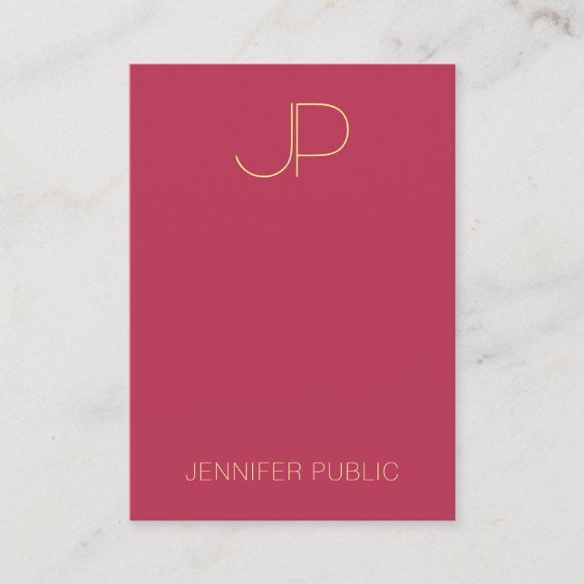 Trendy Template Elegant Monogram Modern Vertical Business Card (Front)