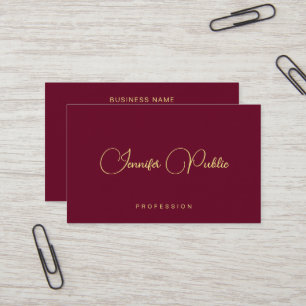 Trendy Template Gold Text Calligraphy Luxurious Business Card