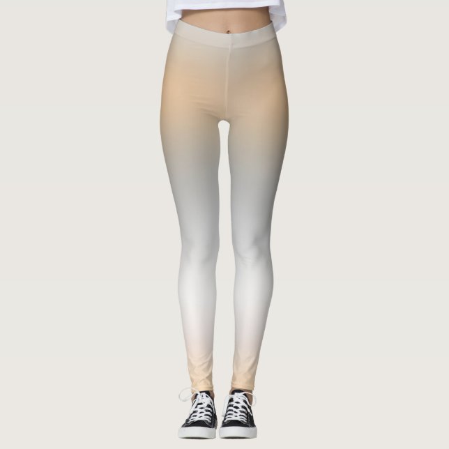 Trendy Template Modern Elegant Grey Orange White Leggings (Front)