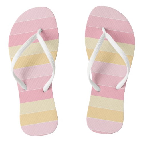 Trendy Template Pink Vanilla Yellow White Pastel Flip Flops
