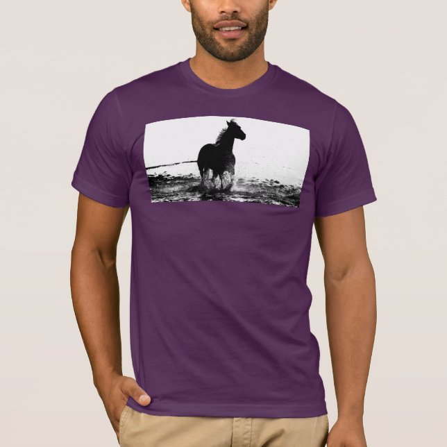 Trendy Template Running Horse Elegant Modern Pop T-Shirt (Front)