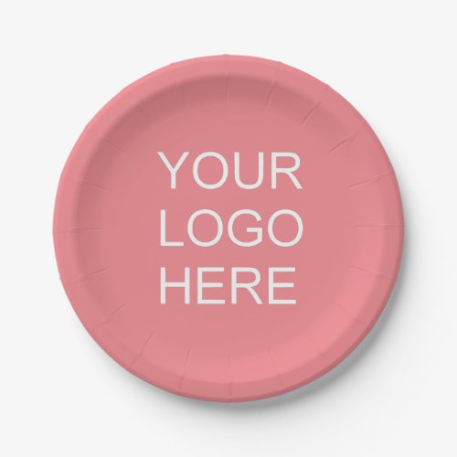 Trendy Template Upload Your Company Logo Text Paper Plates