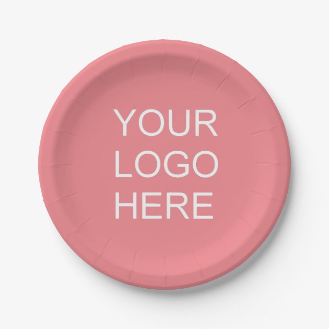Trendy Template Upload Your Company Logo Text Paper Plates (Front)
