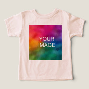Trendy Template Your Text Upload Photo to Peach Toddler T-shirt