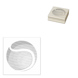 Trendy Tennis Ball Rubber Stamp