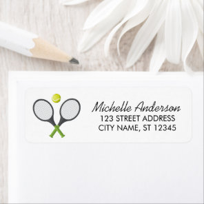 Trendy Tennis Return Address Label