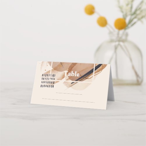 Trendy Terracotta brown hues copper glitter Place Card