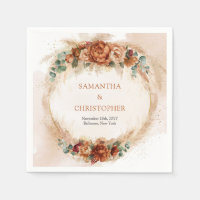 Trendy Terracotta burgundy flowers greenery pampas