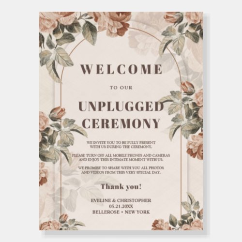 Trendy Terracotta flowers sage unplugged ceremony Foam Board