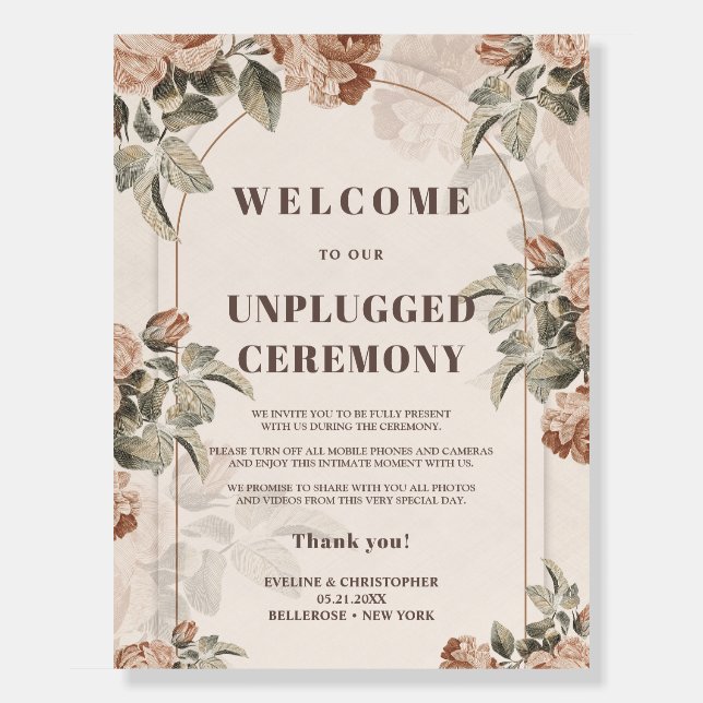 Trendy Terracotta flowers sage unplugged ceremony Foam Board (Front)