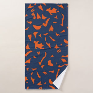 Trendy Terrazzo Confetti Pattern - Navy Blue and B Bath Towel Set