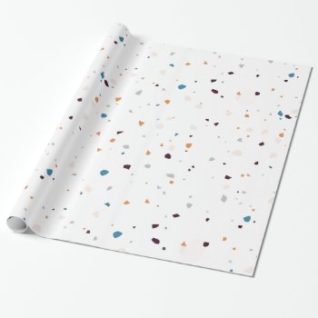 Trendy Terrazzo Confetti Pattern Style Wrapping Paper by idesigncafe at Zazzle