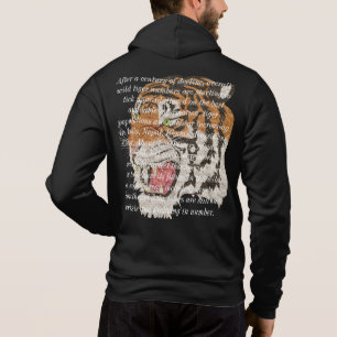 Trendy text design written on tiger men black Hoodie