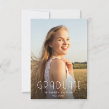 trendy text modern graduation announcement