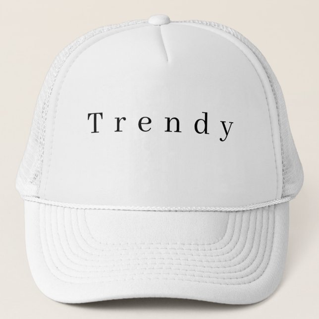 Trendy Text Personalized Custom Men Women Super Trucker Hat (Front)