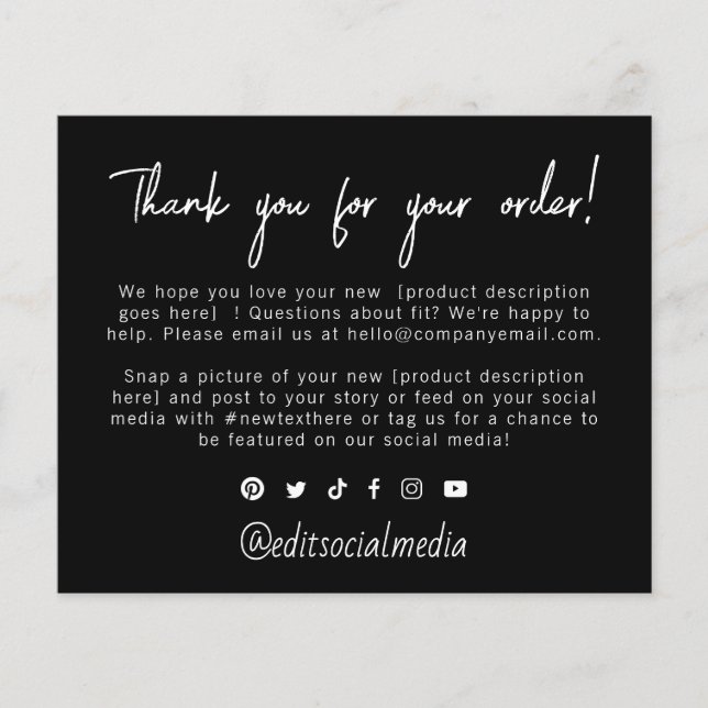 Trendy Thank You for Your Order Flyer (Front)