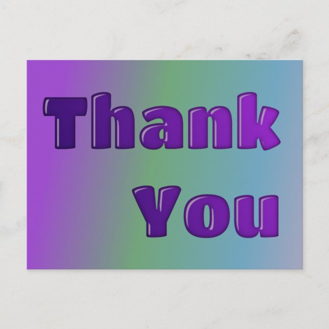 Trendy Thank You Postcard (Front)